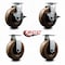 Service Caster 6 Inch High Temp Phenolic Caster Set with Roller Bearings 2 Brakes 2 Rigid SCC SCC-20S620-PHRHT-TLB-2-R-2 - alternate 4